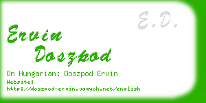 ervin doszpod business card